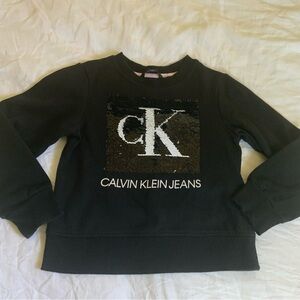 Calvin Klein Jeans Black Kids Sweatshirt with Sequin Logo